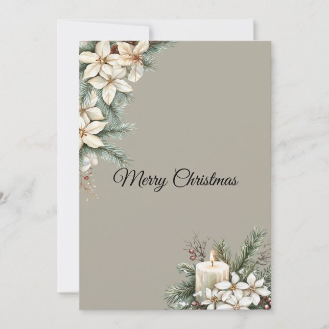 Cartão De Festividades Beige temático de inverno (Frente)