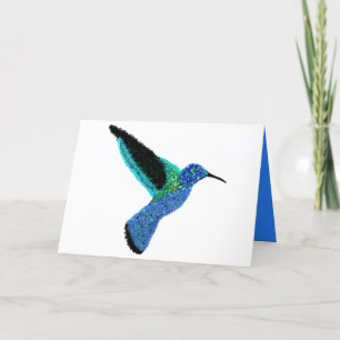 Cartão De Festividades Beija-flor-azul-brilhante moderno