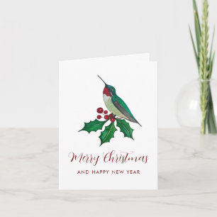 Cartão De Festividades Beija-flores Feliz Natal 