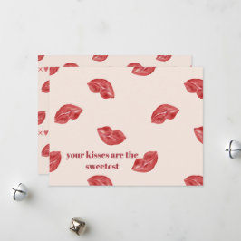 Cartão De Festividades Beijando Lábios Vermelhos em valentine grande cor