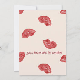 Cartão De Festividades Beijando Lábios Vermelhos no dia dos namorados de 