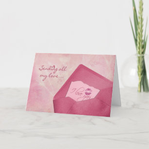 Cartão De Festividades Beijo de namorados no envelope