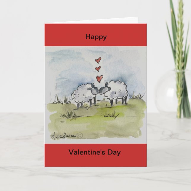 Cartão De Festividades Beijo de ovelha (Frente)