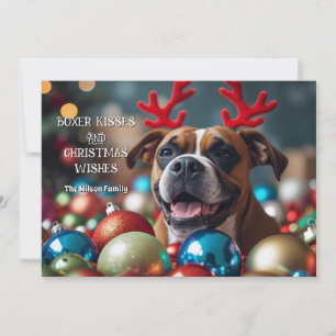 Cartão De Festividades Beijos de Boxer Bonitos e Desejos de Natal Persona