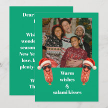 Beijos engraçados de salame foto da família natal