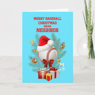 Cartão De Festividades Beisebol de Natal vizinho