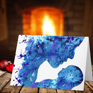 Cartão De Festividades Bela aquarela da Madona e Menino