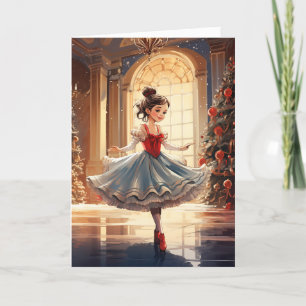 Cartão De Festividades Bela Bailarina de Inverno do Quebra-Nozes Natal