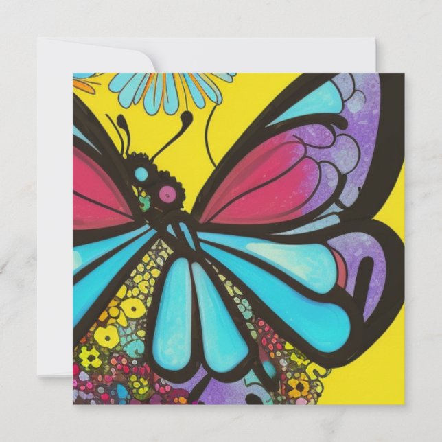 Cartão De Festividades Bela Borboleta (Frente)