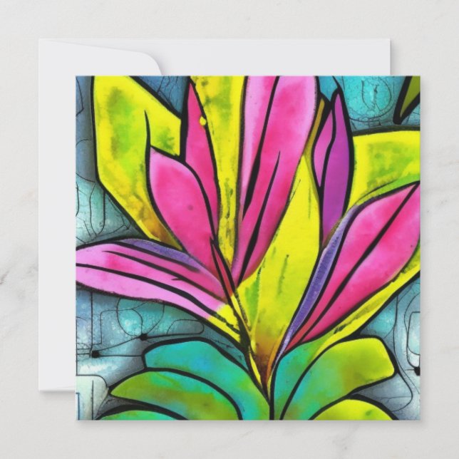 Cartão De Festividades Bela Coleção de Plantas (Frente)