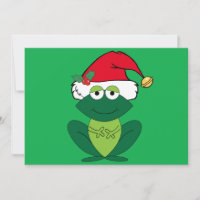 Bela Sapo de Natal no Chapéu do Papai Noel