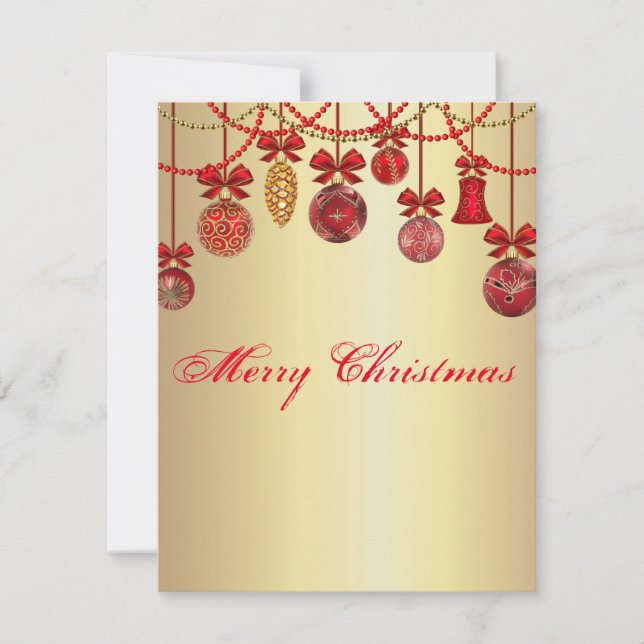 Cartão De Festividades Belas e Bonitas Bolas de Natal Esparsas (Frente)