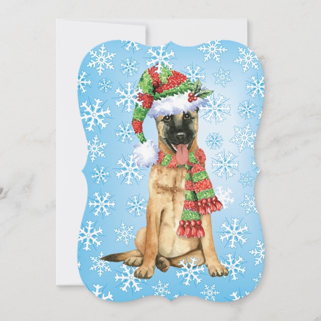 Cartão De Festividades Belga feliz Malinois de Howlidays (Frente)