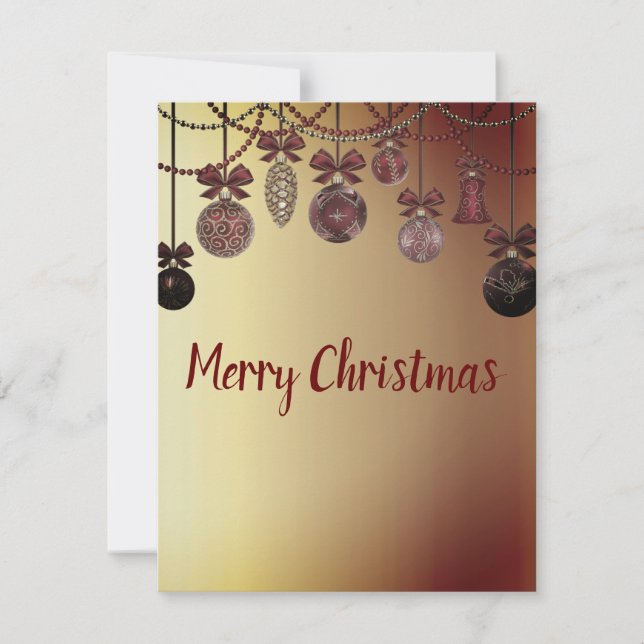 Cartão De Festividades Belíssima, Belíssima Bolas de Natal Esparsas Holid (Frente)