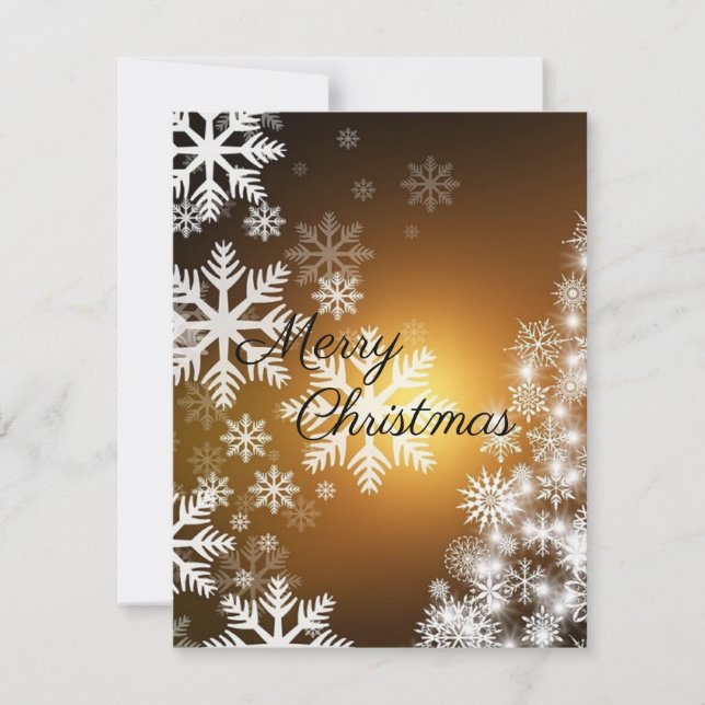 Cartão De Festividades Belíssima Belíssima E Dourada Flocos SparklyCartão (Frente)