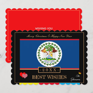 Cartão De Festividades Belize Sinalizador e Feliz ano novo/Melhores Desej