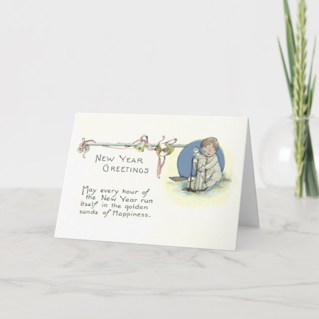 Cartão De Festividades Bell de Vaca de Ano Novo (Frente)