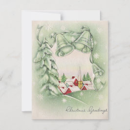 Cartão De Festividades Bells de Natal de 1950