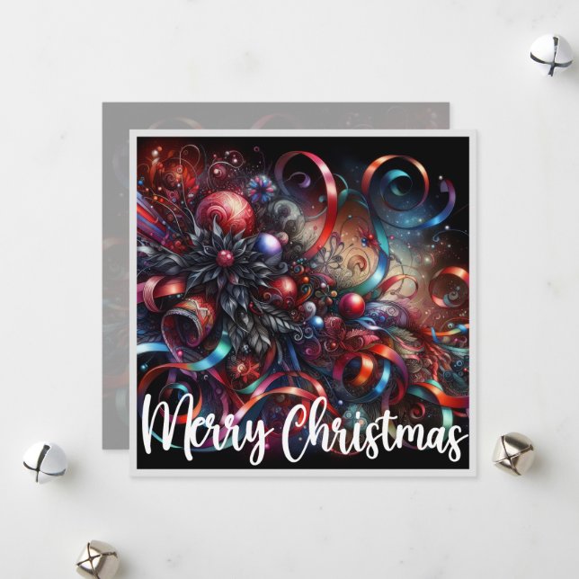 Cartão De Festividades Bells de Natal Gótico (Frente/Verso In Situ)