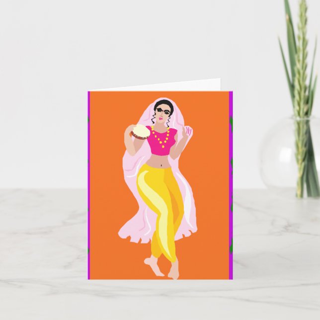 Cartão De Festividades Belly Dancer (Frente)