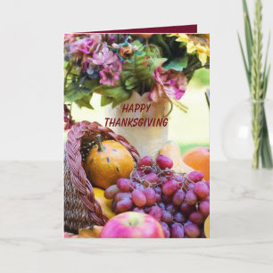 Cartão De Festividades Belo Feliz Ação de Graças Cornucopia