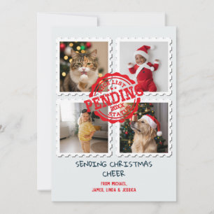 Cartão De Festividades Belo Lista Pendente de 4 Fotos de Natal Engraçado