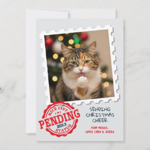 Cartão De Festividades Belo Lista Pendente Foto De Cachorro Gato Engraçad