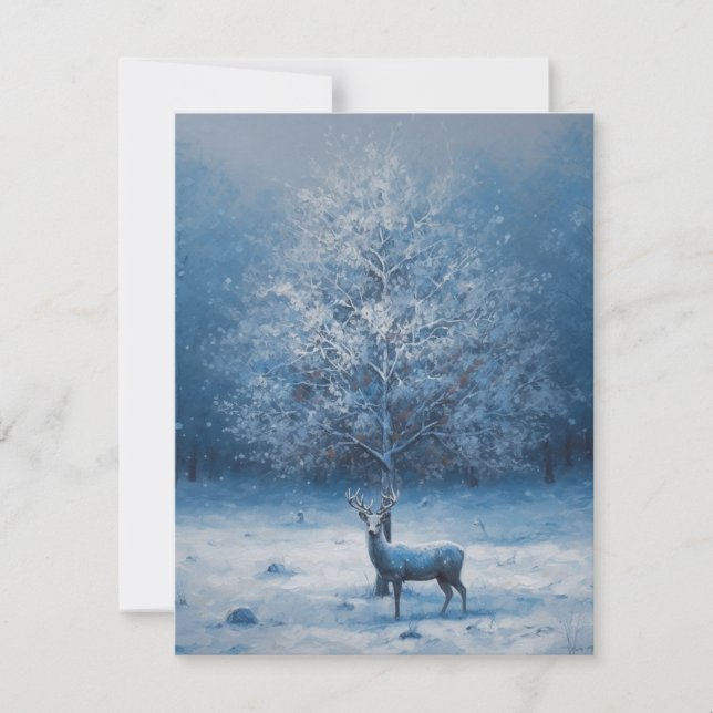 Cartão De Festividades Belo Natal Azul Incomum (Frente)