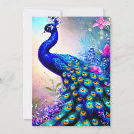 Cartão De Festividades Belo Pavão Fantasia