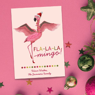 Cartão De Festividades Belo Rosa Tropical Flamingo, Flórida, Natal