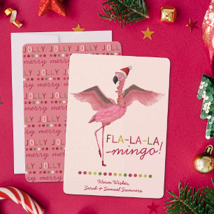 Cartão De Festividades Belo Rosa Tropical Flamingo, Flórida, Natal