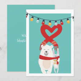 Cartão De Festividades Belo Urso E Um Natal Personalizado