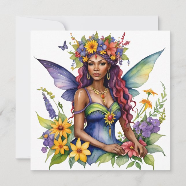 Cartão De Festividades Beltane Summer Fairy Floral Wicca Sabbat  (Frente)
