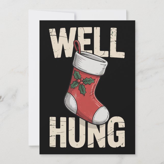 Cartão De Festividades Bem, Hung Dirty Christmas Stocks Xmas (Frente)