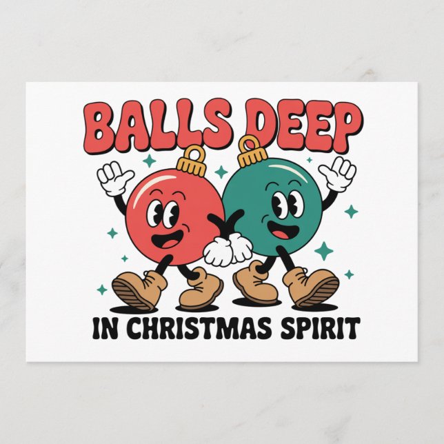 Cartão De Festividades Bem no Fundo do Natal Humor Sarcástico Indecente  (Frente)