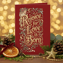 Cartão De Festividades Bênção de Natal Vintage – O Amor Nasce