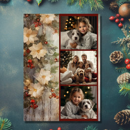 Cartão De Festividades Benção Irlandesa de Natal 3 Foto Flores de inverno