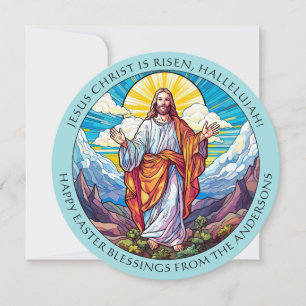 Cartão De Festividades Bênçãos da Páscoa Cristã Ressurreição de Jesus
