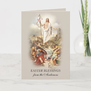 Cartão De Festividades Bênçãos da Páscoa Ressurreição Oração de Jesus