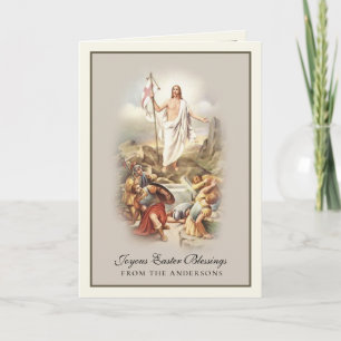 Cartão De Festividades Bênçãos da Páscoa Ressurreição Oração de Jesus Fer