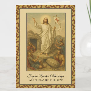 Cartão De Festividades Bênçãos da Páscoa Ressurreição Oração de Jesus Fer