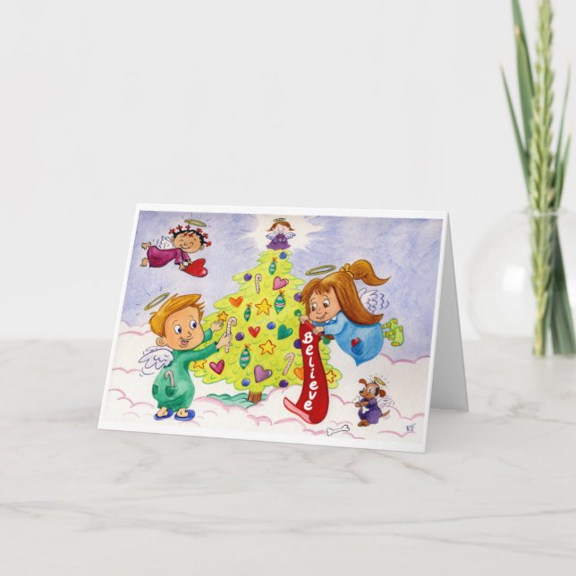 Cartão De Festividades Bênçãos de Anjo (Frente)