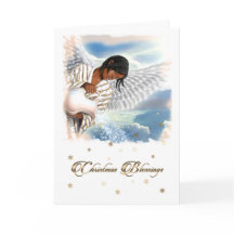 Bênçãos de Natal. Anjo Americano Africano