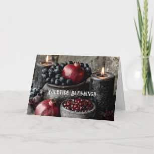 Cartão De Festividades Bênçãos de Natal Gótico Fruta de Natal
