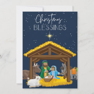 Cartão De Festividades Bênçãos de Natal Natividade Bebê Jesus Cristão