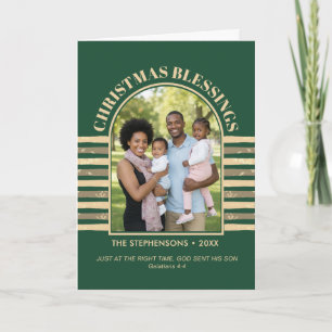 Cartão De Festividades BENÇÃOS DE NATAL personalizadas Listras Foto da Fa
