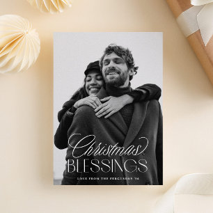 Cartão De Festividades Bênçãos de Natal Sobreposição de Texto Elegante 1-