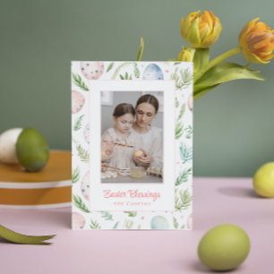 Cartão De Festividades Bênçãos de páscoa Fotografia personalizada e nom