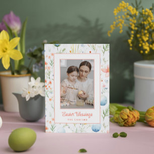 Cartão De Festividades Bênçãos de páscoa   Fotografia personalizada e nom