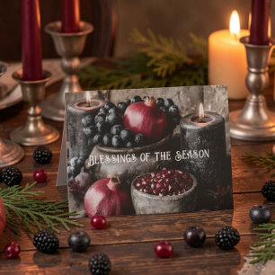 Cartão De Festividades Bênçãos do Inverno Gótico Solstício